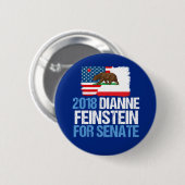 Badge Rond 5 Cm Dianne Feinstein pour le Sénat de Californie 2018 (Devant & derrière)