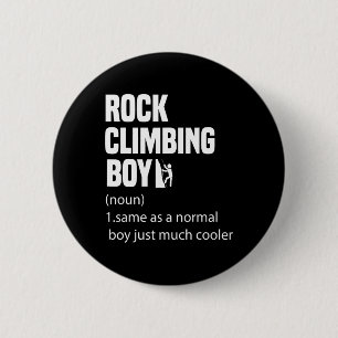 Badge Rond 5 Cm Dictionnaire de garçon d'escalade de roche drôle d