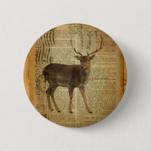 Badge Rond 5 Cm Dictionnaire imprimer outdoorsman whitetail buck D