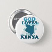 Badge Rond 5 Cm Dieu aime le Kenya (Devant & derrière)