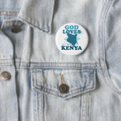 Badge Rond 5 Cm Dieu aime le Kenya (En situation)