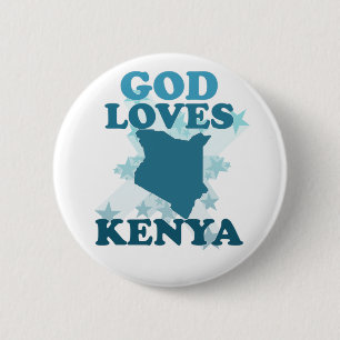 Badge Rond 5 Cm Dieu aime le Kenya