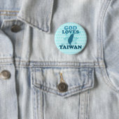 Badge Rond 5 Cm Dieu aime Taïwan (En situation)