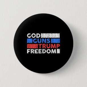 Badge Rond 5 Cm Dieu Armes Trump Liberté - Drôle Usa Trump