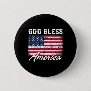 Badge Rond 5 Cm Dieu Béni Amérique Usa Drapeau 4 juillet Patriotiq