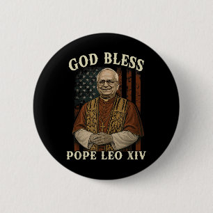 Badge Rond 5 Cm Dieu Béni Pape Leo Xiv Habemus Papam Catholique Ch