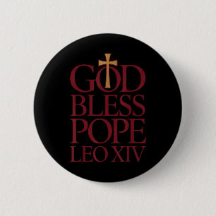 Badge Rond 5 Cm Dieu Béni Pape Leo Xiv Nouveau Pape Ville du Vatic