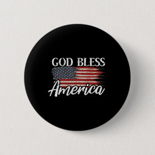 Badge Rond 5 Cm Dieu bénisse l'Amérique 4 juillet patriotique État