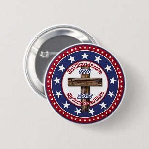 Badge Rond 5 Cm Dieu bénisse l'Amérique Ma maison douce maison Cro
