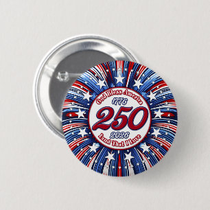 Badge Rond 5 Cm Dieu Bénisse l'Amérique Terre Que J'Aime Graphique