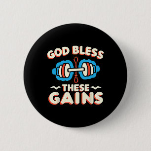 Badge Rond 5 Cm Dieu Bénit Ces Gains Muscle Bodybuilding —