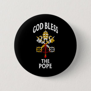 Badge Rond 5 Cm Dieu Bénit Le Pape Cimier Du Vatican Prière Cathol