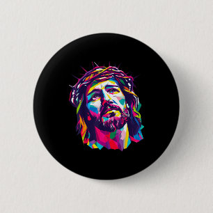 Badge Rond 5 Cm Dieu chrétien Christus Religieux Croire Bénie F