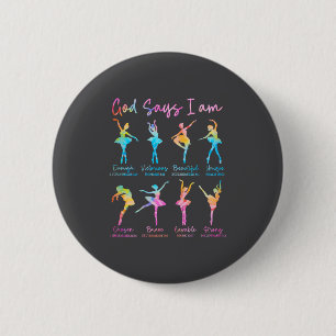 Badge Rond 5 Cm Dieu chrétien dit que je suis un verset biblique T