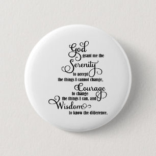 Badge Rond 5 Cm Dieu Chrétien Donne-Moi La Sérénité D'Accepter De
