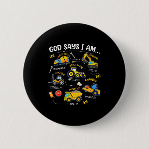 Badge Rond 5 Cm Dieu dit que je suis chrétien Bible Versets Garçon