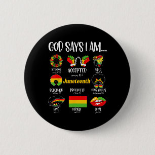 Badge Rond 5 Cm Dieu Dit Que Je Suis Christian Melanin Black Histo