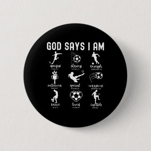 Badge Rond 5 Cm Dieu dit que je suis un verset biblique chrétien S