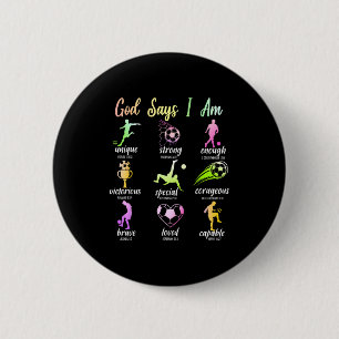 Badge Rond 5 Cm Dieu dit que je suis un verset biblique chrétien S