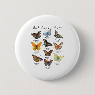 Badge Rond 5 Cm Dieu dit que je suis Verset biblique religieux chr