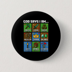 Badge Rond 5 Cm Dieu dit Versets bibliques Xel Art Chretien Joueur