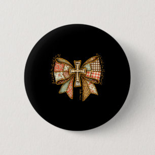 Badge Rond 5 Cm Dieu Est En Elle Elle Ne Tombera Pas Nœud Coquette