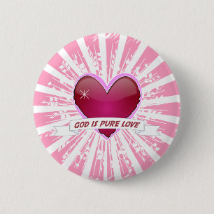 Badge Rond 5 Cm Dieu est l'amour pur