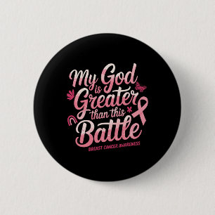 Badge Rond 5 Cm Dieu Foi Cancer du sein Soutien Cancer du sein Awa