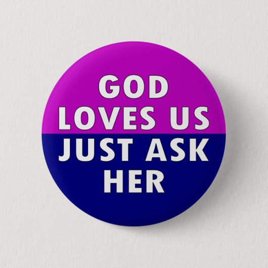 Badge Rond 5 Cm Dieu nous aime (Devant)