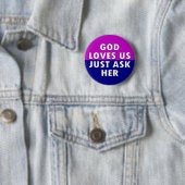 Badge Rond 5 Cm Dieu nous aime (En situation)