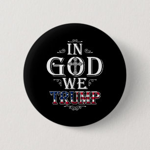 Badge Rond 5 Cm Dieu nous Trump Drapeau américain 2024 Christie pa