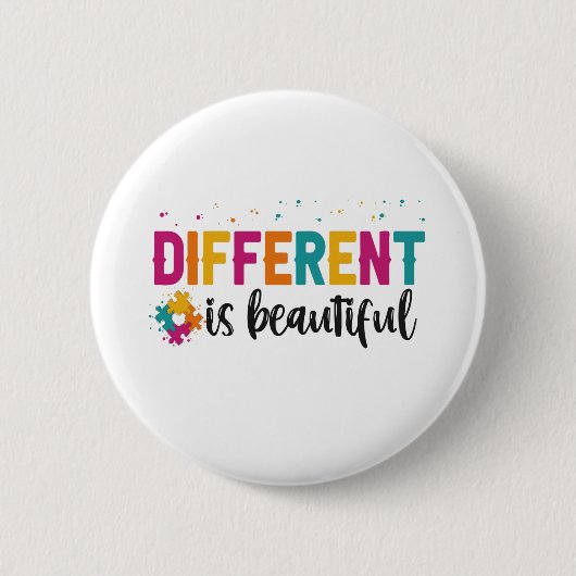 Badge Rond 5 Cm Différent Est belle Sensibilisation sur l'autisme (Devant)