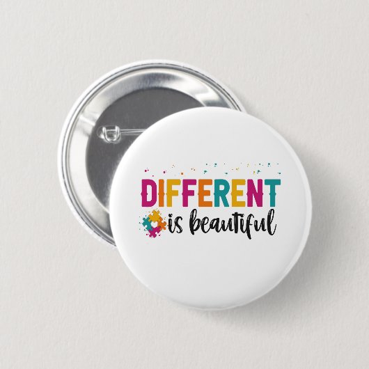 Badge Rond 5 Cm Différent Est belle Sensibilisation sur l'autisme (Devant & derrière)