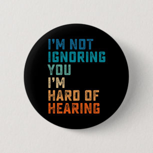Badge Rond 5 Cm Difficile à entendre Langue Des Signes Sourds