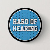 Badge Rond 5 Cm Difficile à entendre Lt Blue Athletic Varsity Deaf (Devant)