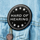 Badge Rond 5 Cm Difficile à entendre Noir Blanc Star gothique