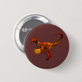 Badge Rond 5 Cm Dilophosaurus d'Halloween (Devant & derrière)
