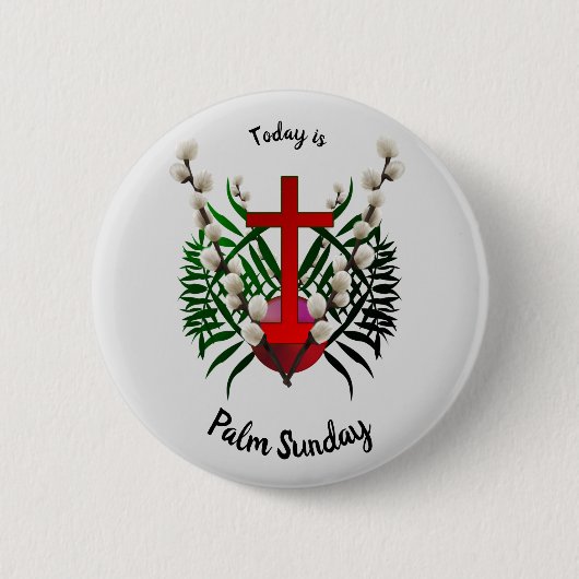 Badge Rond 5 Cm Dimanche des Palmiers, fête chrétienne (Devant)