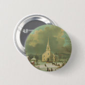 Badge Rond 5 Cm Dimanche d'hiver autrefois (Devant & derrière)