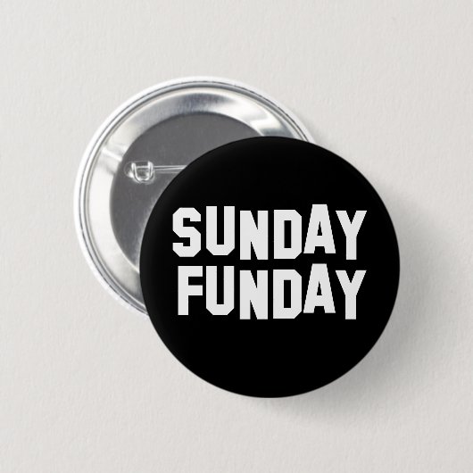 Badge Rond 5 Cm Dimanche Funday (Devant & derrière)