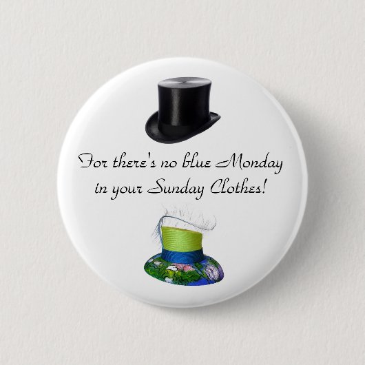 Badge Rond 5 Cm Dimanche vêtx des casquettes (Devant)