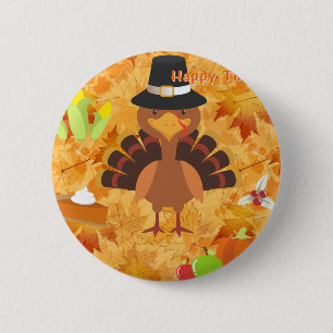 Badge Rond 5 Cm dinde bon thanksgiving