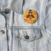 Badge Rond 5 Cm dinde bon thanksgiving (En situation)