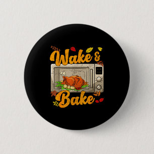 Badge Rond 5 Cm Dinde de fête de repas de réveil de Thanksgiving d