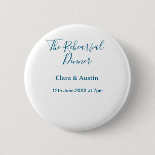 Badge Rond 5 Cm Dîner de répétition la veille simple minimal m