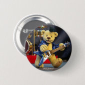 Badge Rond 5 Cm Dinky Bears : Rock star (Devant & derrière)