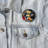 Badge Rond 5 Cm Dinky Bears : Rock star (En situation)