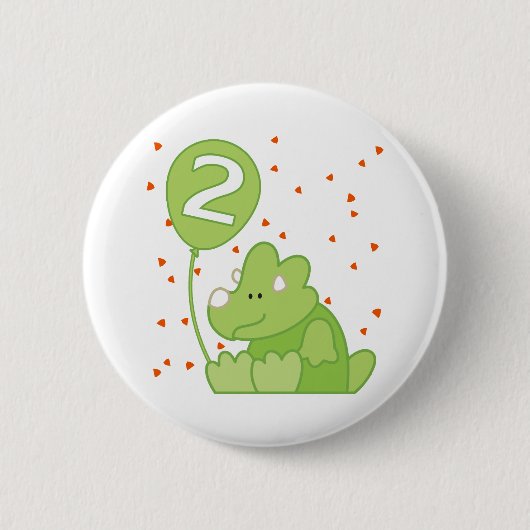 Badge Rond 5 Cm Dino Baby 2e anniversaire (Devant)