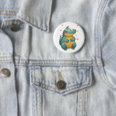 Badge Rond 5 Cm Dino et amis petits oiseaux (En situation)