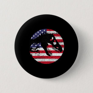 Badge Rond 5 Cm Dino Fossi Drapeau Usa Dinosaure Patriotique T-rex